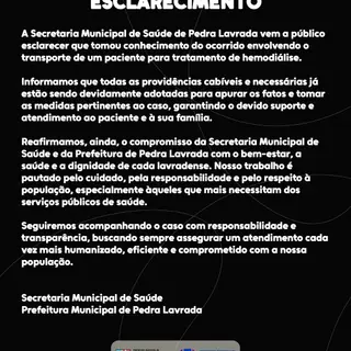 NOTA DE ESCLARECIMENTO
