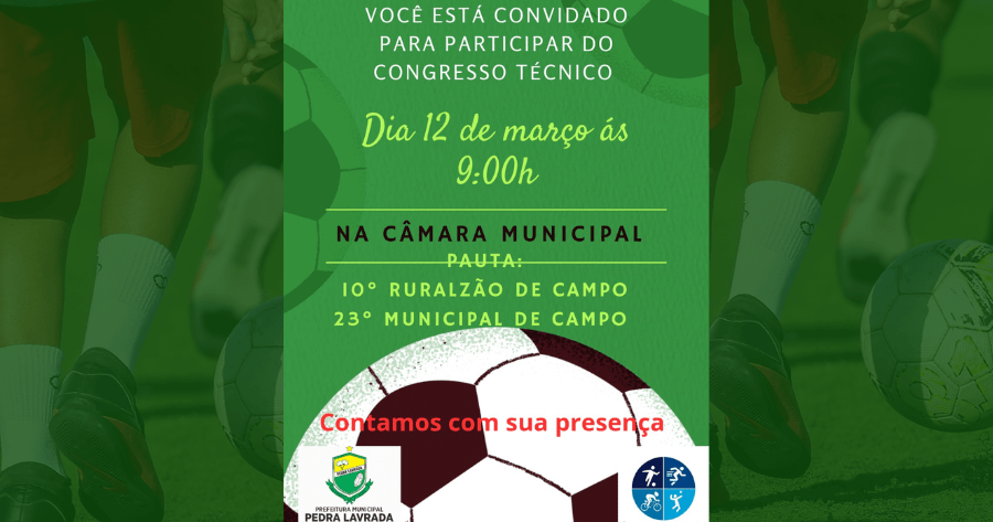 Secretaria de Esporte de Pedra Lavrada realiza congresso técnico para campeonatos de futebol 2025