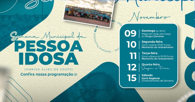 Pedra Lavrada divulga programação da Semana Municipal da Pessoa Idosa